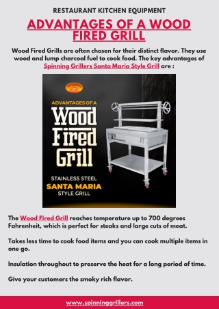 Advantages of A Wood Fired Grill