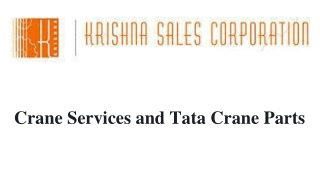 Crane Services and Tata Crane Parts