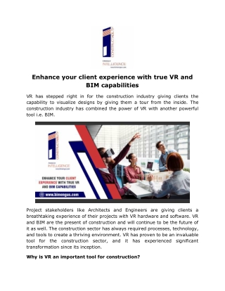 Enhance your client experience with true VR and BIM capabilities