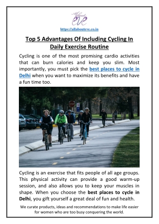 Top 5 Advantages Of Including Cycling In Daily Exercise Routine