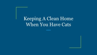 Keeping A Clean Home When You Have Cats