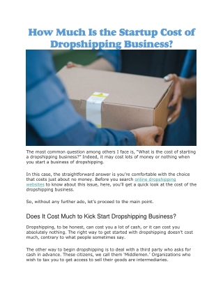 Online dropshipping websites