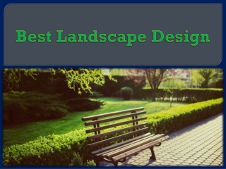 Best Landscape Design