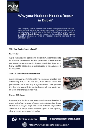 Why your Macbook Needs a Repair in Dubai?