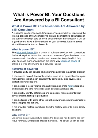 What is Power BI: Your Questions Are Answered by a BI Consultant