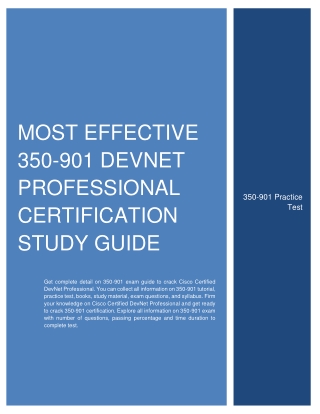 Most Effective 350-901 DevNet Professional Certification Study Guide