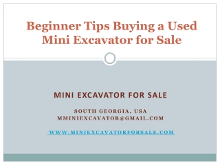 Beginner Tips Buying A Used Mini Excavator For Sale