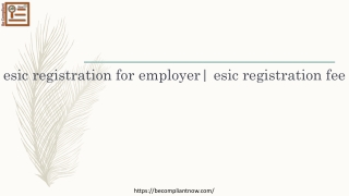 Apply online esic registration for employer| esic registration fee