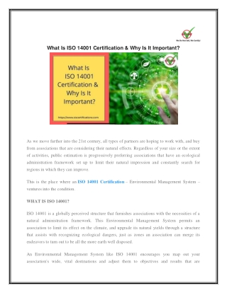 What Is ISO 14001 Certification & Why Is It Important?
