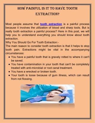 How Painful Is It To Have Tooth Extraction?