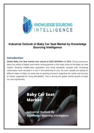 Industrial Outlook of Baby Car Seat Market by Knowledge Sourcing