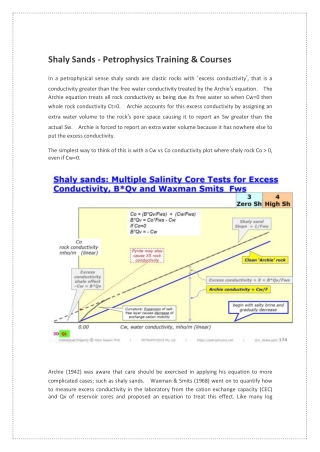 Shaly Sands - Petrophysics Training & Courses