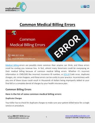 Common Medical Billing Errors