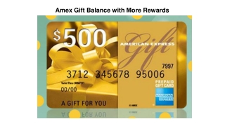 Amex Gift Balance with More Rewards