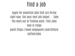 find a job