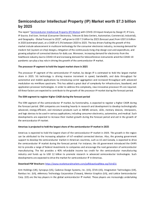 Semiconductor Intellectual Property (IP) Market by Design IP, IP Core, IP Source, End User, Vertical | COVID-19 Impact A