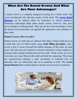 What Are The Dental Crowns And What Are Their Advantages?