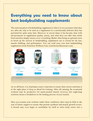 best bodybuilding supplements