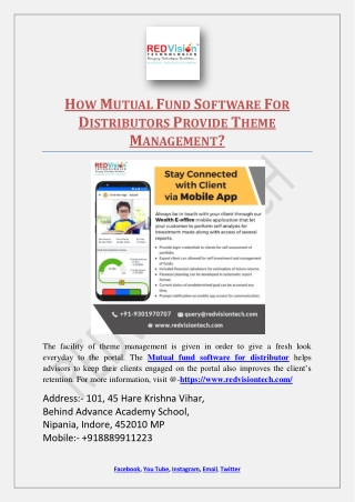 How Mutual Fund Software For Distributors Provide Theme Management?