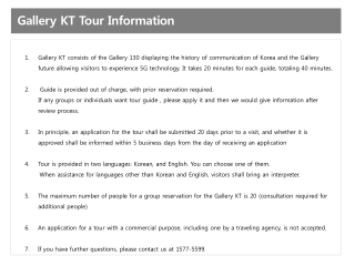 Gallery KT Tour Information