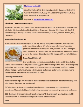 Marijuana online UK