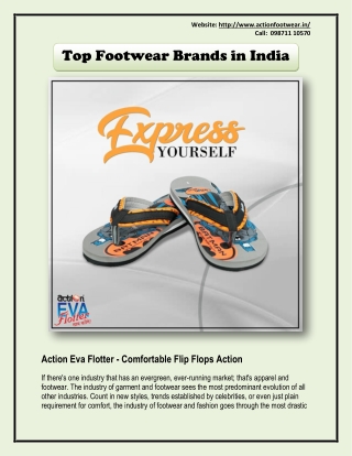 Top Footwear Brands in India - Action Eva Flotter - Best Eva Slipper