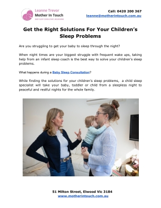 Get the Right Solutions For Your Children’s Sleep Problems