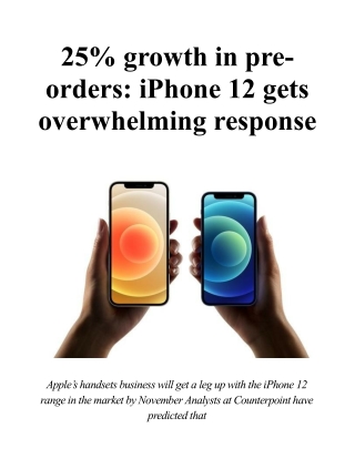 25% growth in pre-orders: iPhone 12 gets overwhelming response