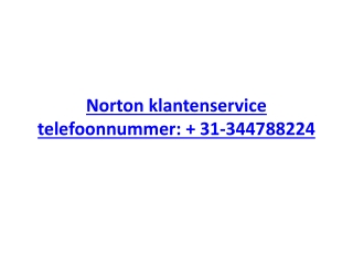 Norton klantenservice telefoonnummer:   31-344788224