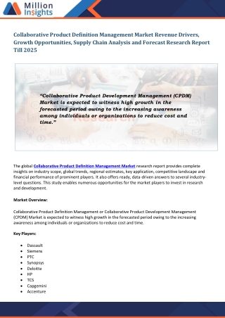 Collaborative Product Definition Management Market