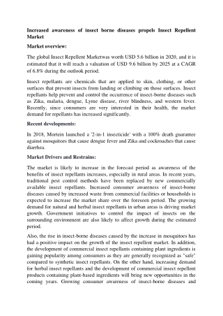 Insect Repellent Market | Industry Trends Growth Report 2020-2025