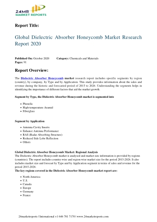 Dielectric Absorber Honeycomb Market Research Report 2020