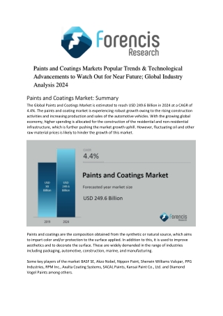 Paints and coatings markets global industry analysis, competitive insight and key drivers; research report 2019  2027