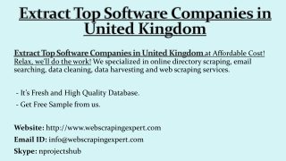 Extract Top Software Companies in United Kingdom