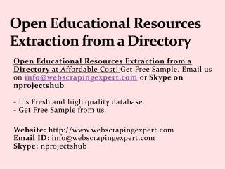 Open Educational Resources Extraction from a Directory