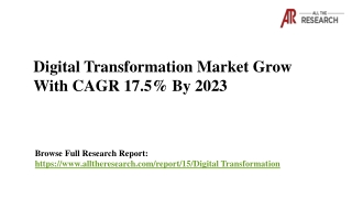 Digital Transformation Market Grow With CAGR 17.5% By 2023