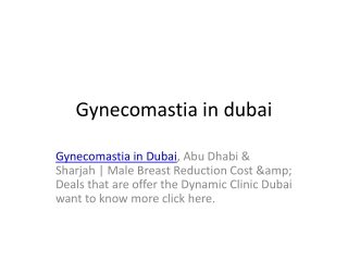 Gynecomastia in dubai