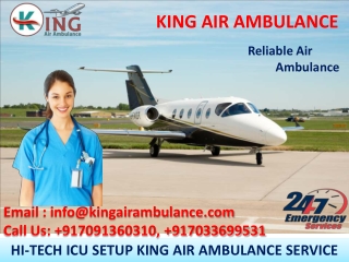 Quick ICU Emergency Air Ambulance in Patna and Ranchi by King