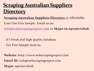 Scraping Australian Suppliers Directory