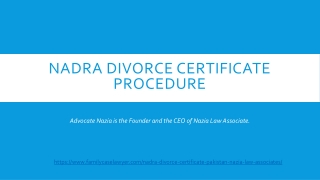 Let Guide the People about Divorce Certificate Nadra – Advocate Nazia