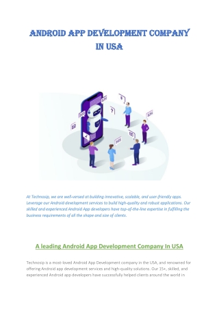 Top Android App Development Company In NYC & NJ, USA - Technosip