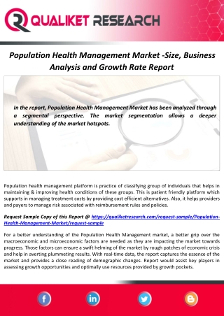 Population Health Management Market Size, Growth and Forecast Report by 2027
