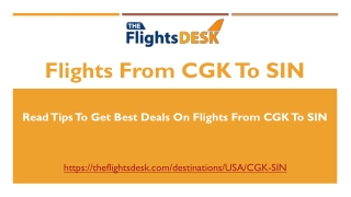 Flights From CGK To SIN