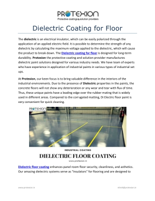 Dielectric Coating for Floor