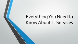 Everything You Need to Know About IT Services