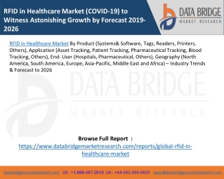 RFID in Healthcare Market (COVID-19) to Witness Astonishing Growth by Forecast 2019-2026