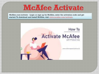 McAfee.com/Activate | Download, Install & Activate McAfee