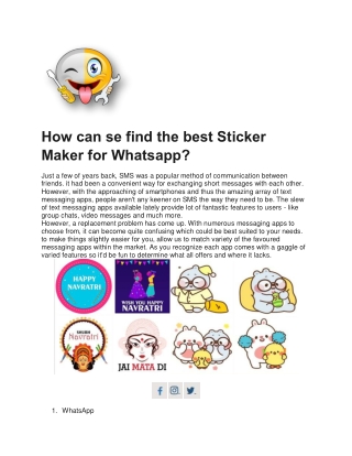 Sticker Maker For Whatsapp | Stickercommunity.com