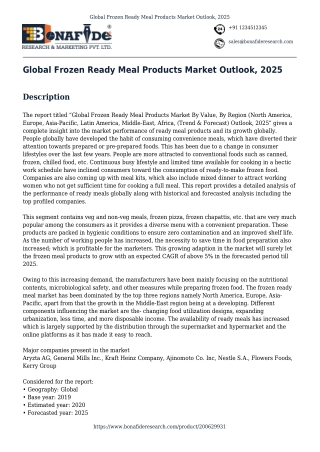 Global Frozen Ready Meal Products Market Outlook, 2025