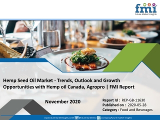 Hemp Seed Oil Market In-Depth Analysis of Competitive Landscape, Executive Summary, Development Factors 2030 | FMI